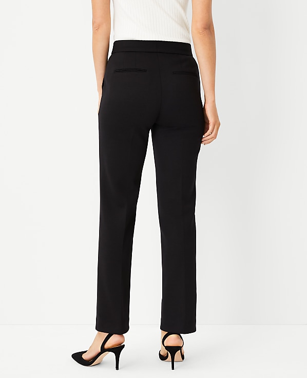 The Pintucked Straight Leg Pant in Double Knit