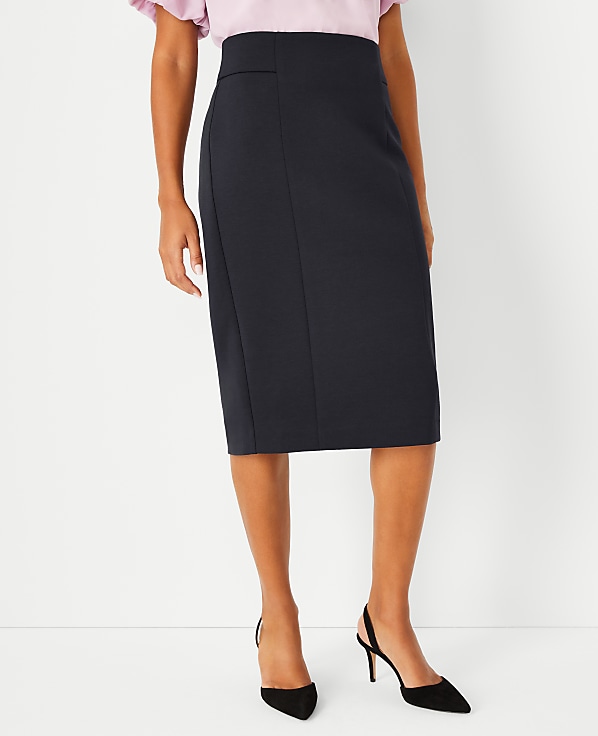 The Petite High Waist Seamed Pencil Skirt in Double Knit