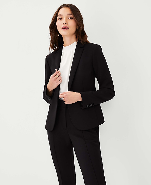 The Petite Single Button Blazer in Double Knit