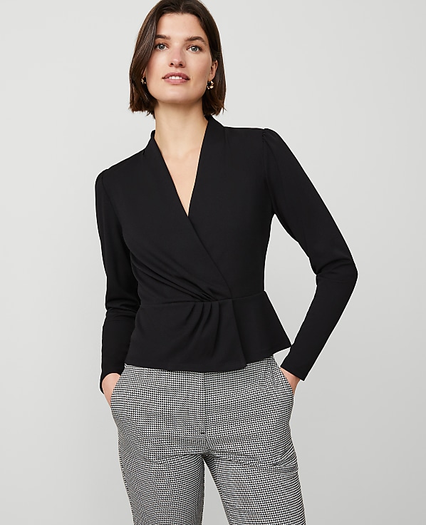 Petite Pleat Waist Wrap Top
