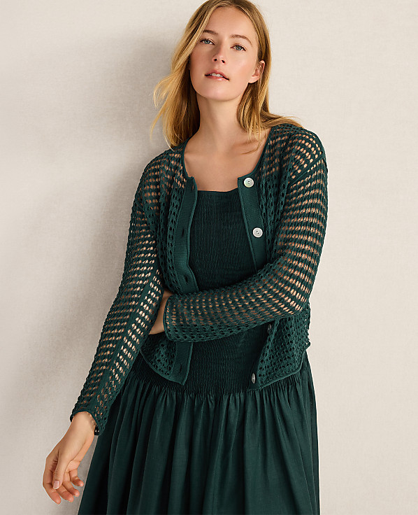 Haven Well Within Organic Cotton Pointelle Cardigan