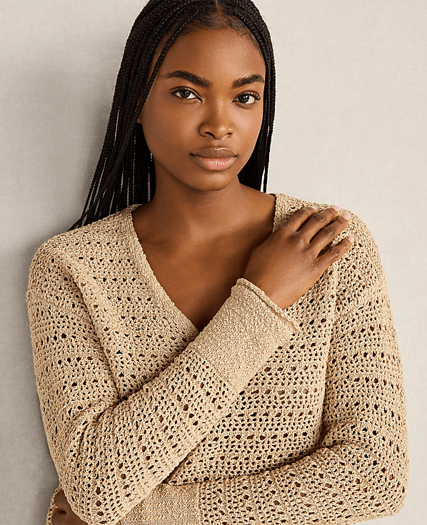 Haven Well Within Textured Cotton V-Neck Sweater