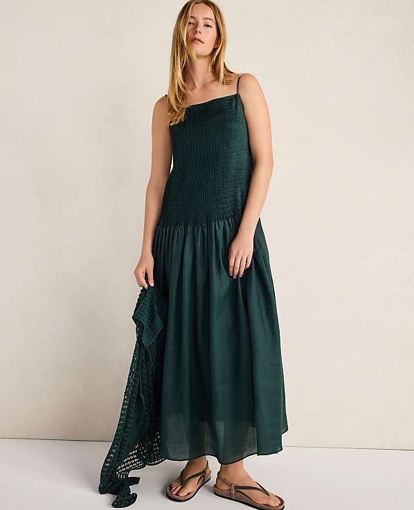 Haven Well Within Ramie Blend Pleated Maxi Dress