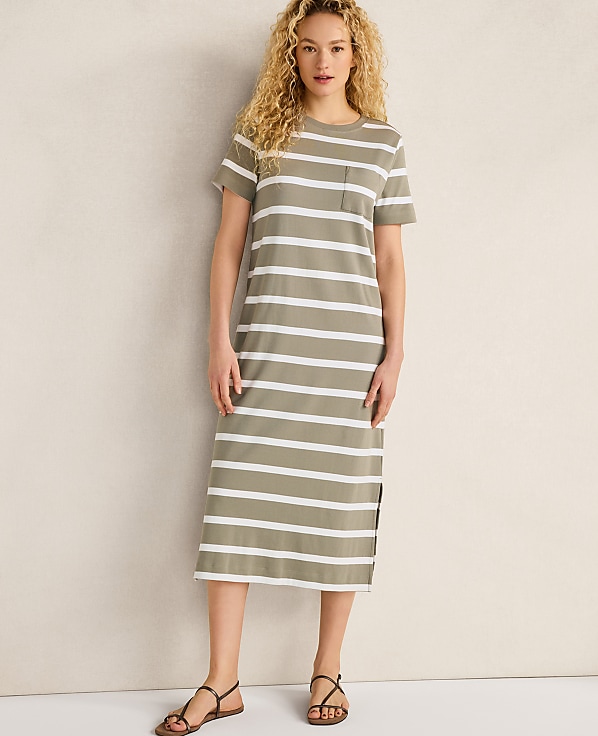 Haven Well Within Organic Cotton Interlock Striped Short Sleeve Dress