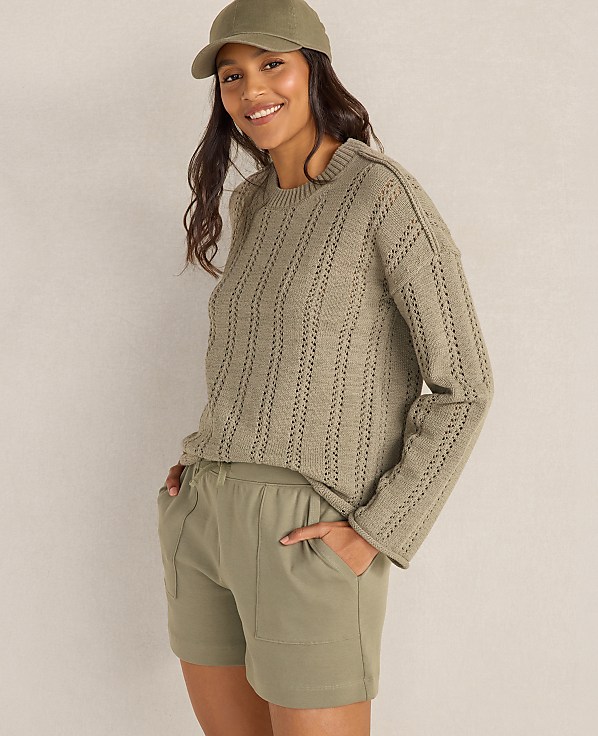 Haven Well Within Cotton Tape Yarn Vertical Stitch Sweater