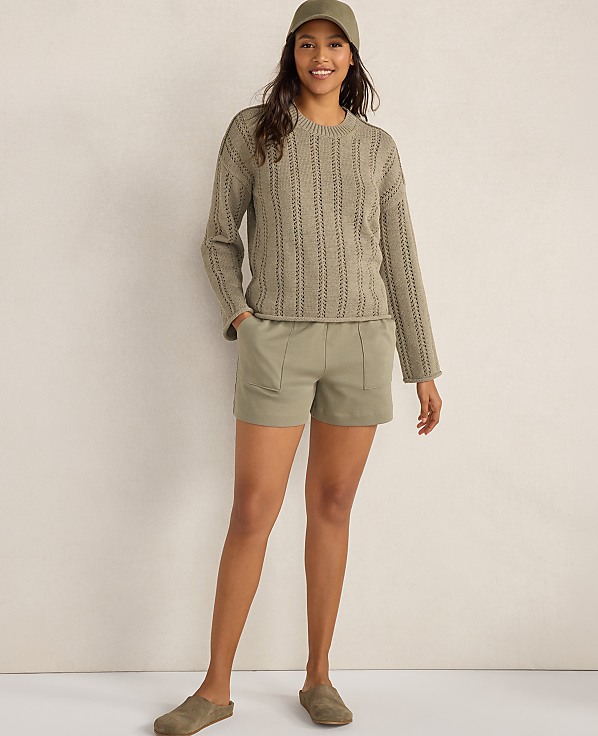 Haven Well Within Cotton Tape Yarn Vertical Stitch Sweater