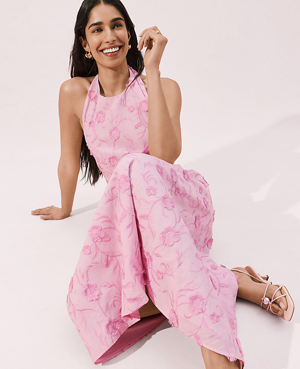 Petite Halter Floral Maxi Dress