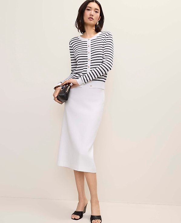 The Petite Striped Ann Cardigan