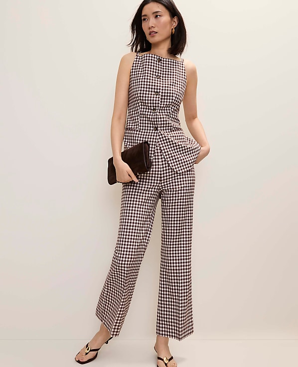 The Petite Strappy Vest in Gingham