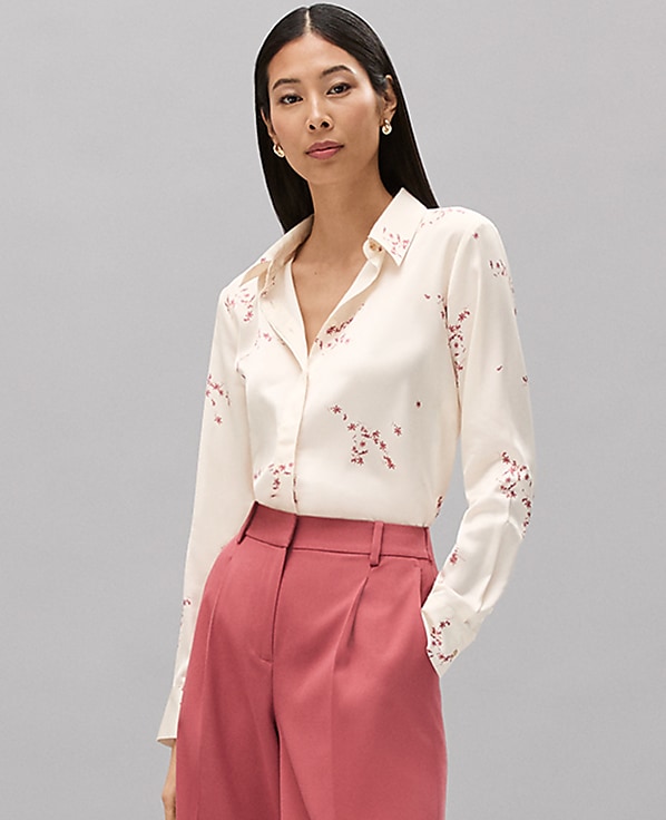 Floral Satin Modern Shirt