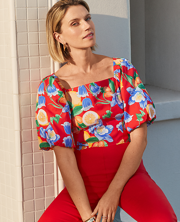 Floral Puff Sleeve Blouse