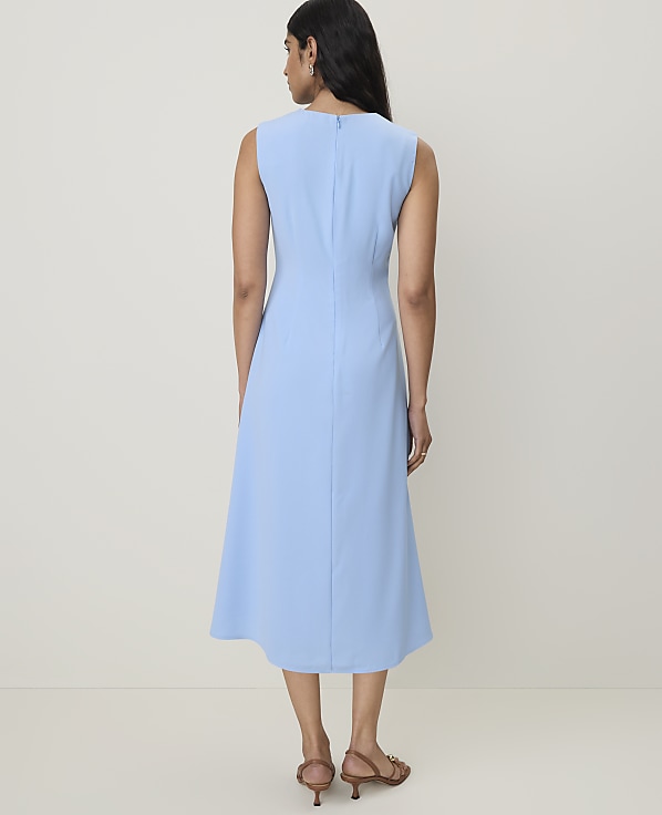 Petite Crew Neck Twist Sheath Dress