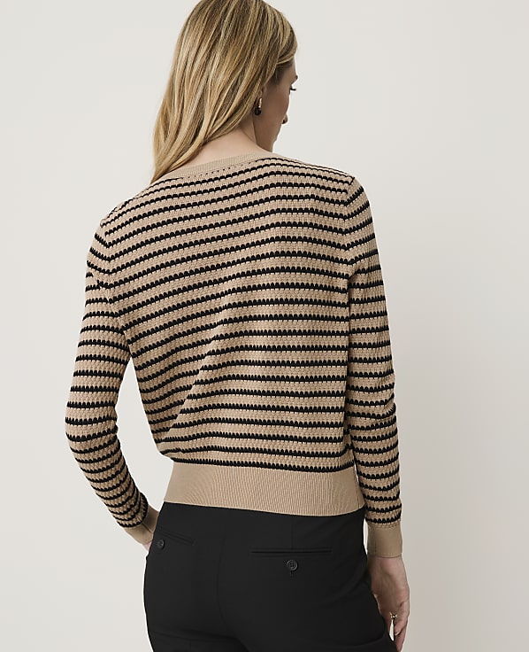 The Petite Striped Ann Cardigan