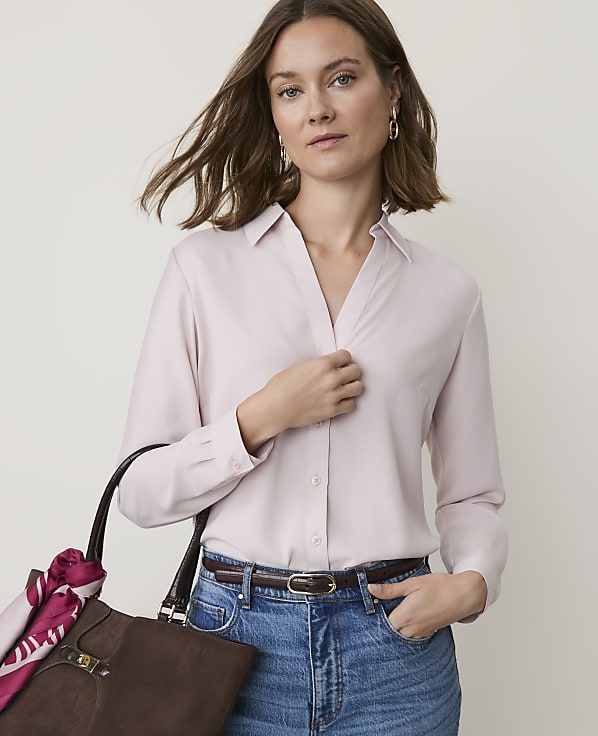 Petite Satin Essential Shirt