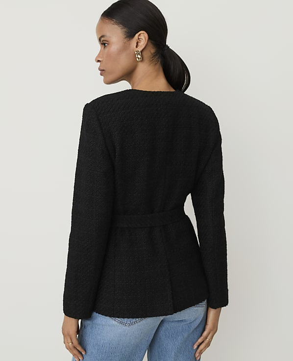 Petite Belted Jacket in Tweed