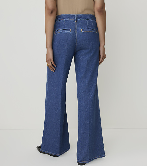 The Petite Pleated Denim Palazzo Pant