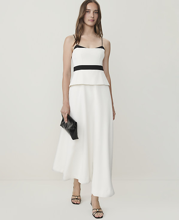 Petite Peplum Flare Midi Dress