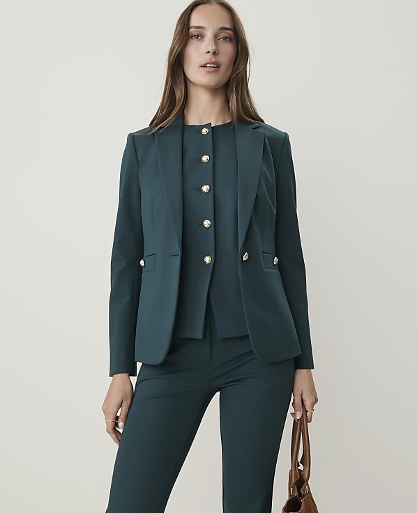 The Petite Single Button Blazer in Ponte
