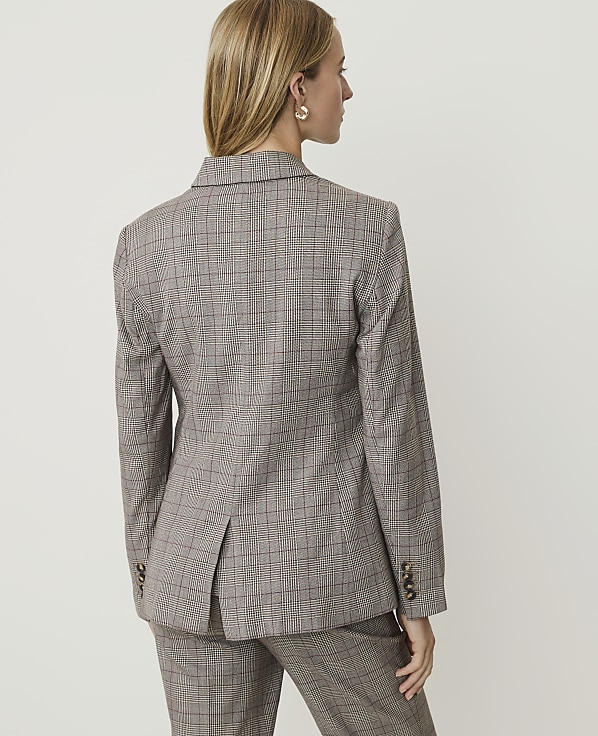 The Petite Plaid Single Button Blazer