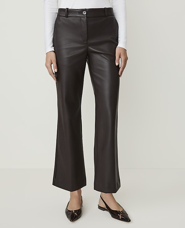The Petite Jayne Crop Trouser in Faux Leather