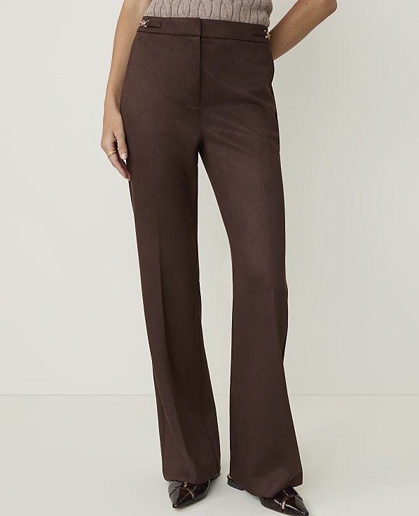 The Petite Modern Trouser in Faux Suede