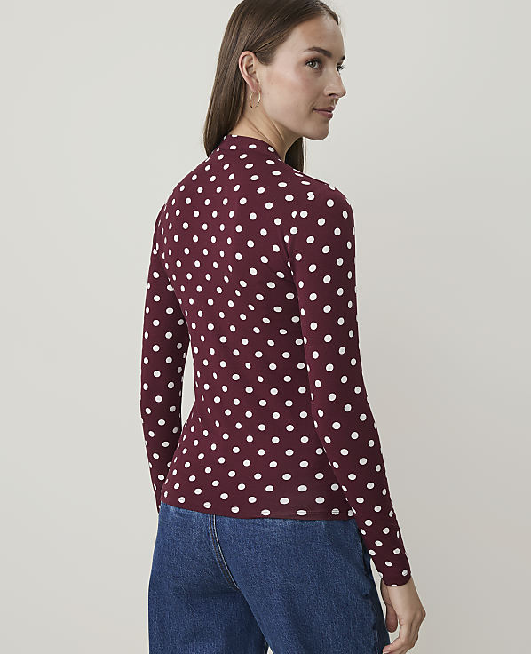 Petite Polka Dot V-Neck Top