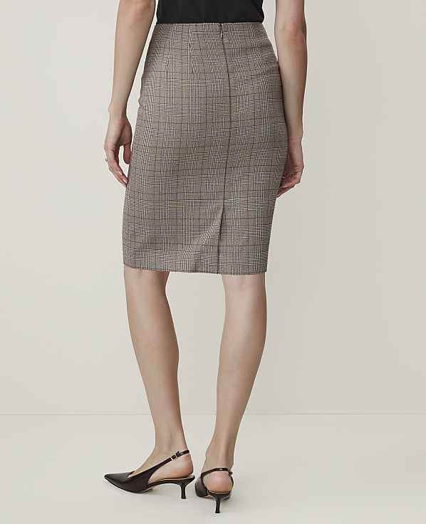 The Petite Plaid Tailored Pencil Skirt