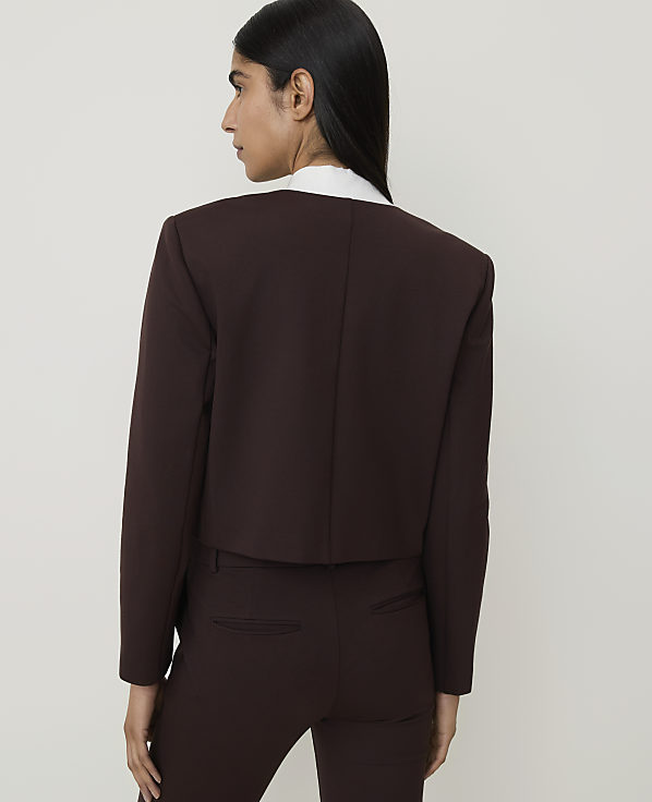The Petite Crew Neck Jacket in Ponte