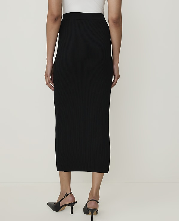 Petite Ribbed Midi Sweater Skirt