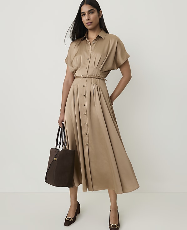 Petite Collared Midi Shirtdress