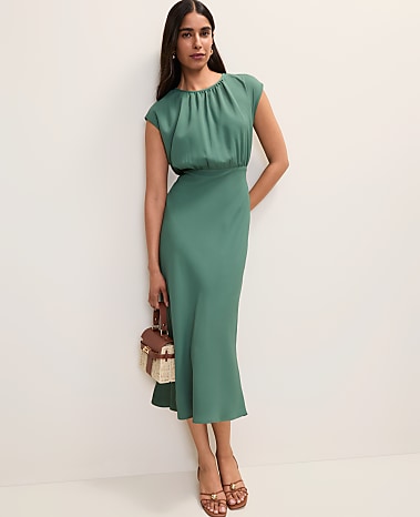 Gathered Midi Dress