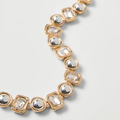 Gold and crystal statement necklace