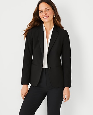 The Petite Long Two Button Blazer in Seasonless Stretch