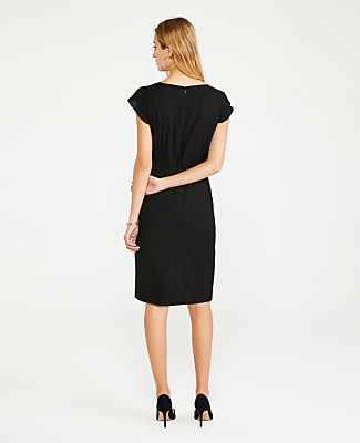 The Flutter Sleeve Sheath Dress in Seasonless Stretch