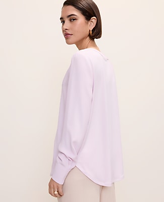 Mixed Media Pleat Front Top