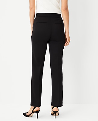 The Pintucked Straight Leg Pant in Double Knit