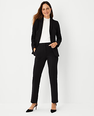The Pintucked Straight Leg Pant in Double Knit
