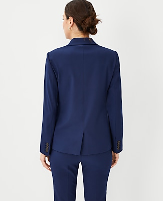 The Long Single Button Blazer in Bi-Stretch