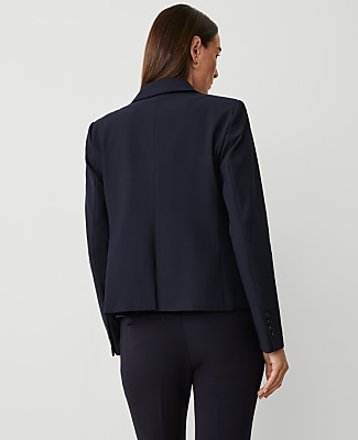 The Notched Single Button Blazer in Seasonless Stretch