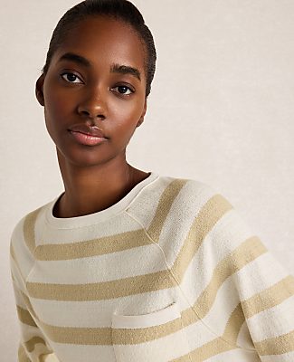 Haven Well Within Cotton Slub Jersey Striped Raglan Top