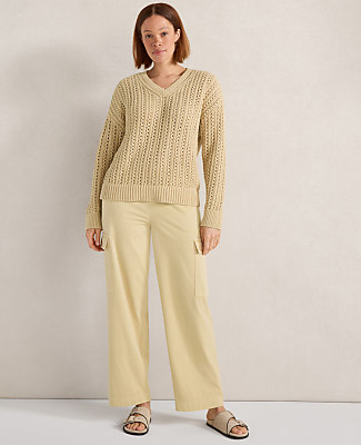 Haven Well Within Textured Cotton Blend V-Neck Sweater