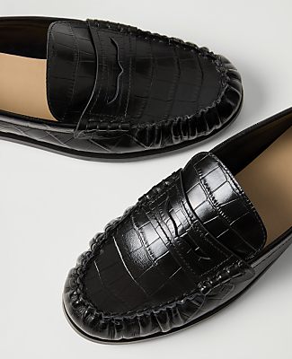 Weekend Gathered Croco Loafer