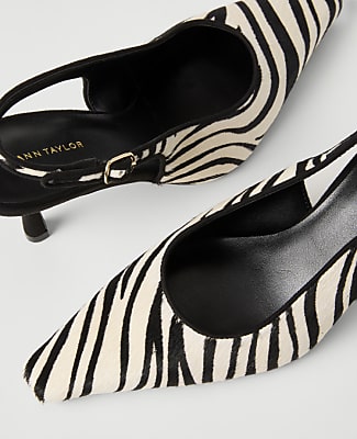 Zebra Print Haircalf Slingback Pump
