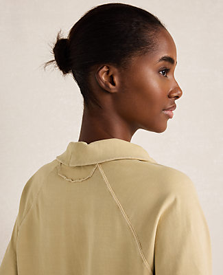 Haven Well Within Garment-Dyed Organic Cotton Jersey Johnny Collar Top