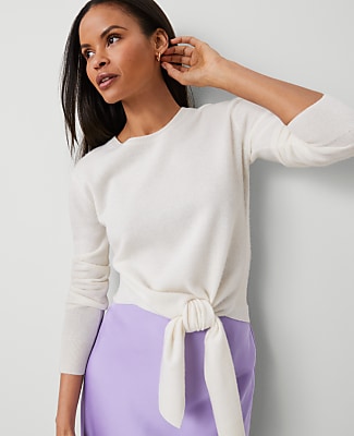 Cashmere Tie-Waist Sweater