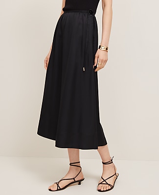 Side-Tie Midi Skirt