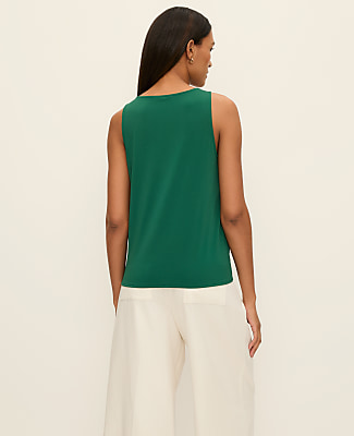 Mixed Media V-Neck Shell
