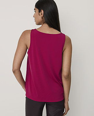 Mixed Media V-Neck Shell