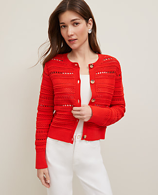 Pointelle Textured Cardigan
