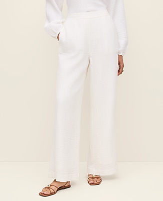 The Easy Fit Wide-Leg Pant in Cotton Gauze